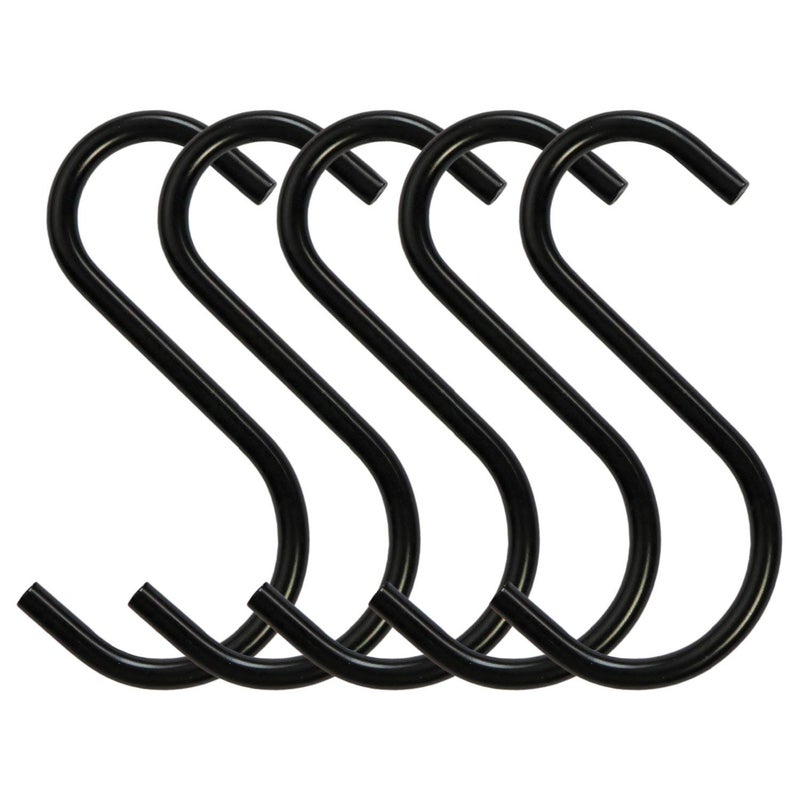 Millennial Essentials Heavy Duty S Hooks Metal S Shaped Hook Black Hanging Hooks 2.75â€ Hangers for Kitchenware Pots Pans Plants Bags Towels - Image 1